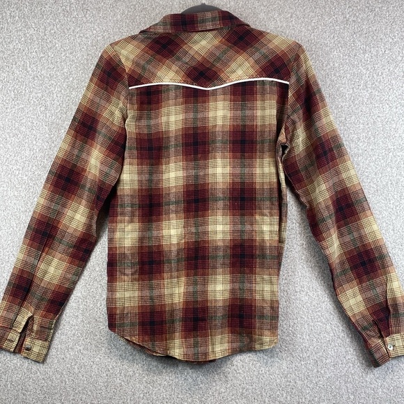 POL western button up down shirt womens S tartan plaid coastal cowgirl cotton - Picture 7 of 8